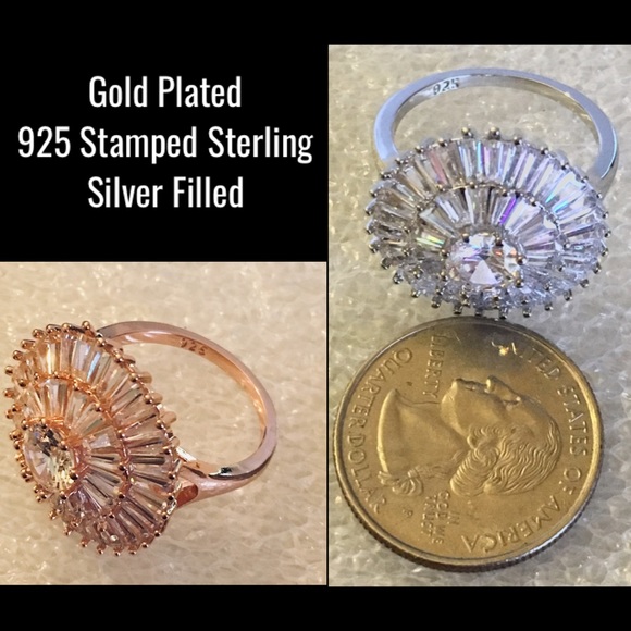 Flashy Baguette Paved Double Halo Cocktail Ring - Picture 4 of 8